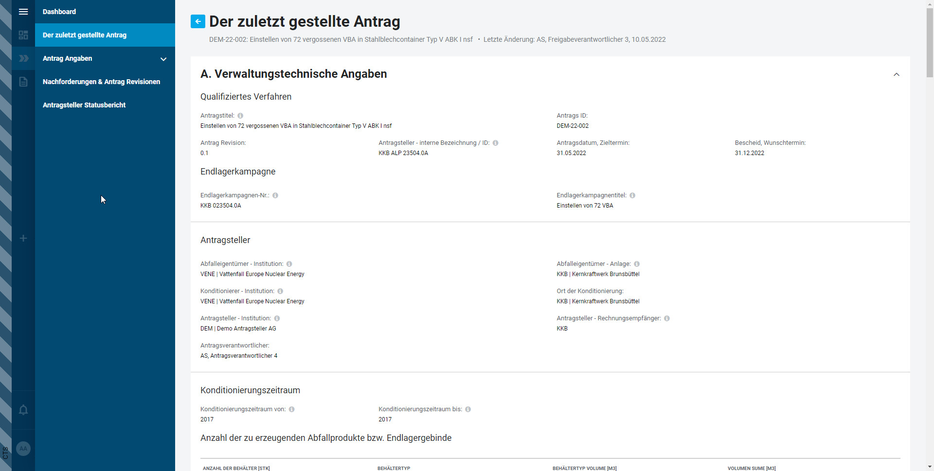 NWL Plattform - Antrag auf Qualifiziertes Verfahren - Seite 'Der zuletzt gestellte Antrag' NWL Plattform - Antrag auf Qualifiziertes Verfahren - Seite 'Der zuletzt gestellte Antrag'