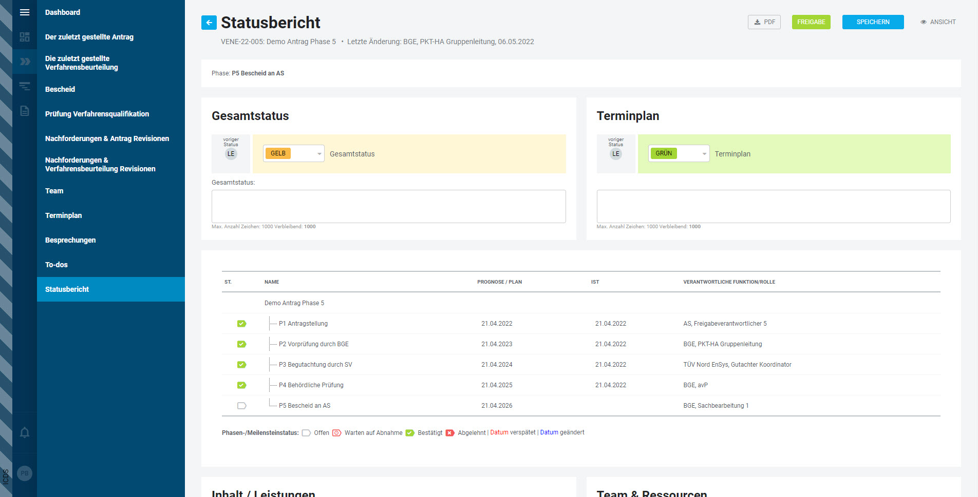 NWL Plattform - Antrag auf Qualifiziertes Verfahren - Seite 'Statusbericht' NWL Plattform - Antrag auf Qualifiziertes Verfahren - Seite 'Statusbericht'
